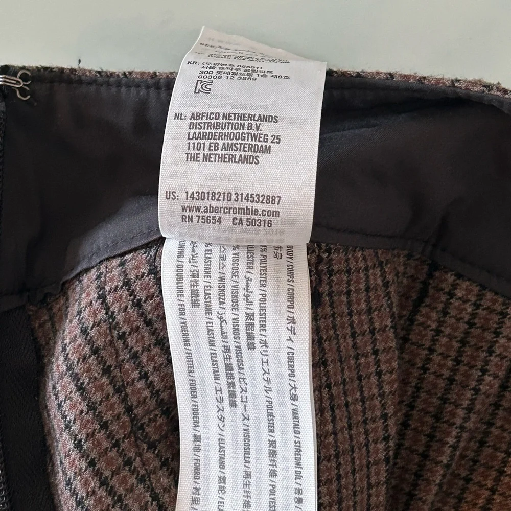 Abercrombie & Fitch Tweed Brown A-Line Mini Skirt - M - Picture 12 of 14